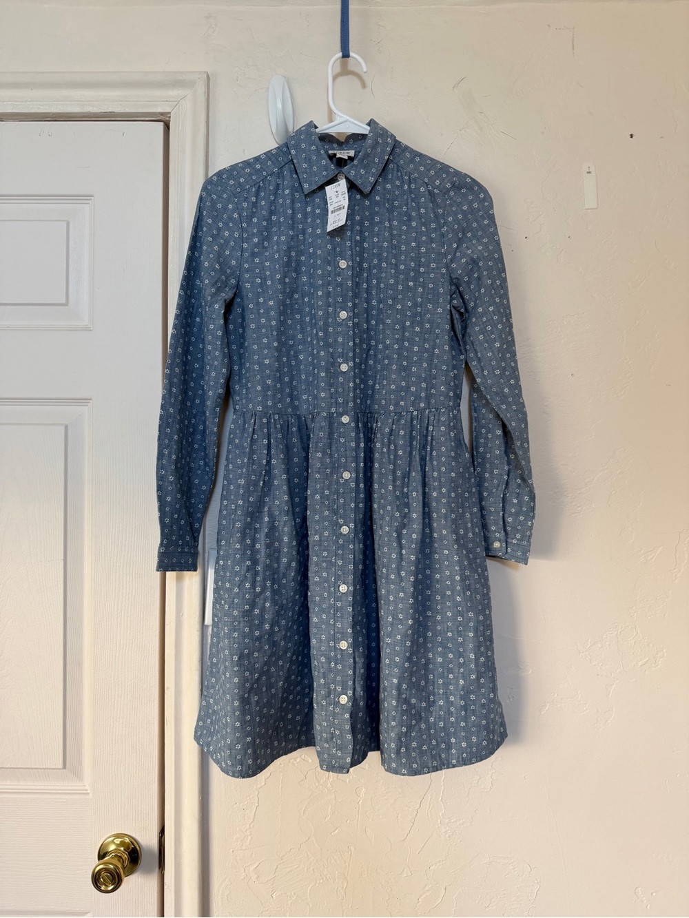 J. Crew Women’s Chambray Blue Button-Front Dress